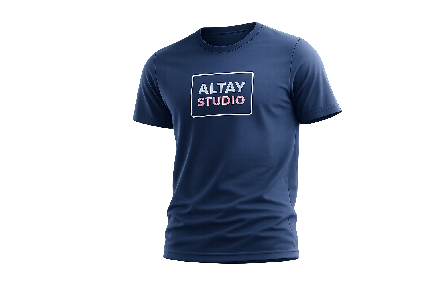 Custom printed navy t-shirt by Altay Studio